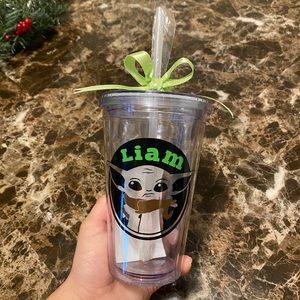 Baby Joda clear tumbler // just add your name!